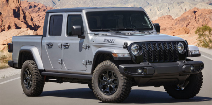 2024 Jeep Gladiator with rugged exterior design and aggressive front styling, available at Tuttle-Click Jeep in Tustin, California