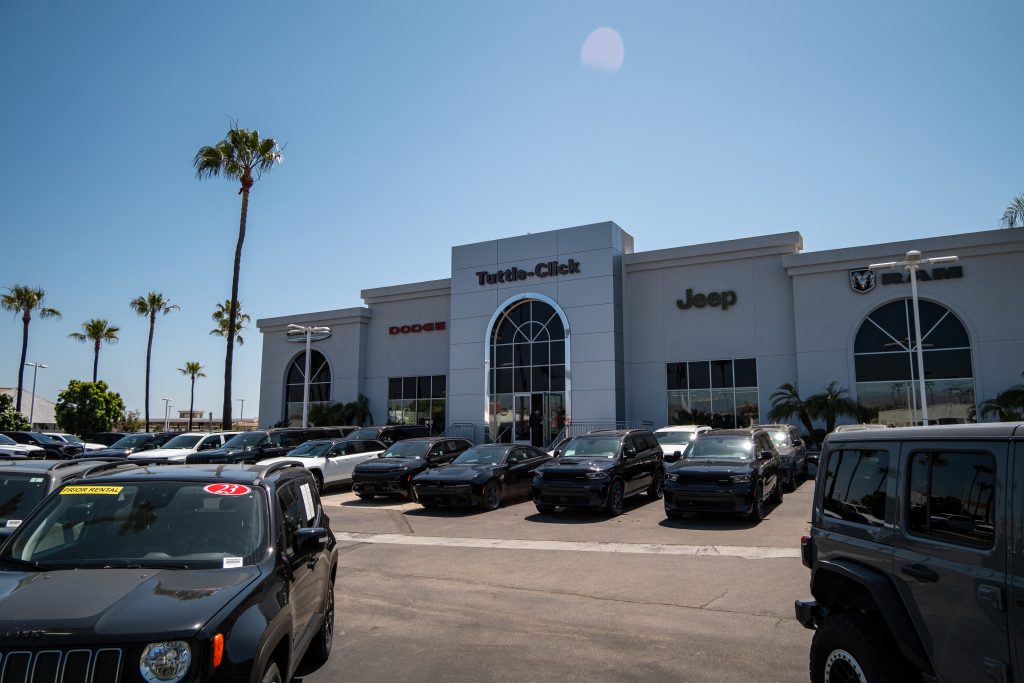 Stellantis Dealership in Tustin CA Stellantis dealership in Tustin California featuring Jeep Dodge Ram and Chrysler vehicles