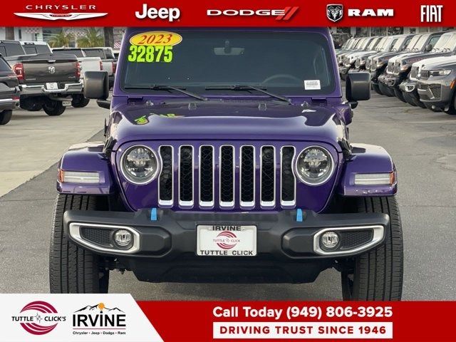 Used 2023 Jeep Wrangler 4xe Sahara 4XE with VIN 1C4JJXP66PW557829 for sale in Tustin, CA