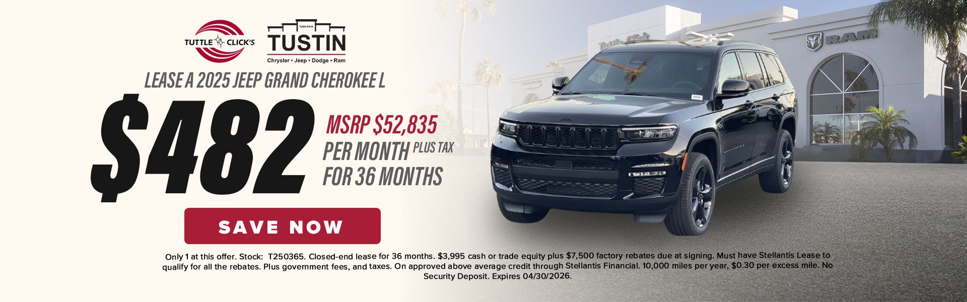 Lease a 2025 Jeep Grand Cherokee L in Tustin California