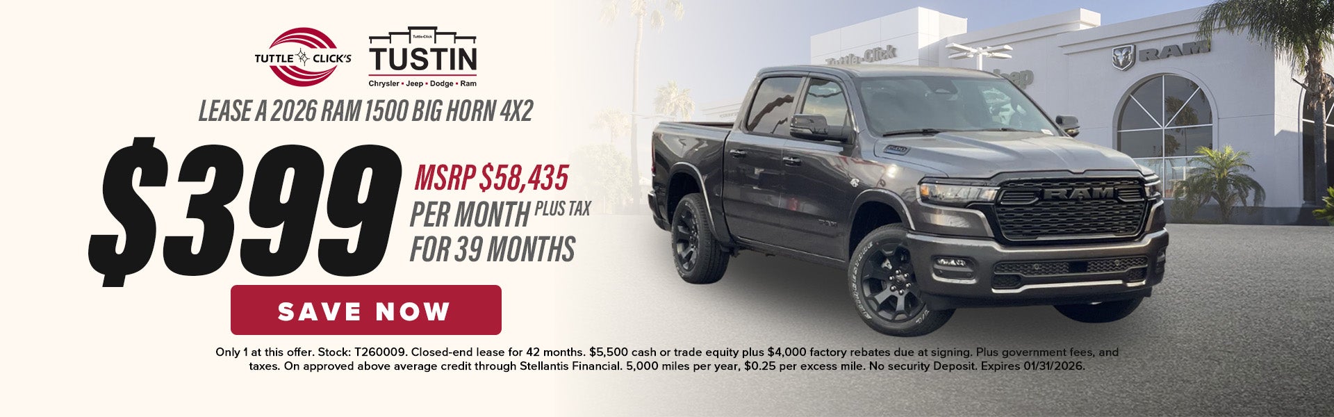 Lease a 2026 RAM 1500 Big Horn 4X2