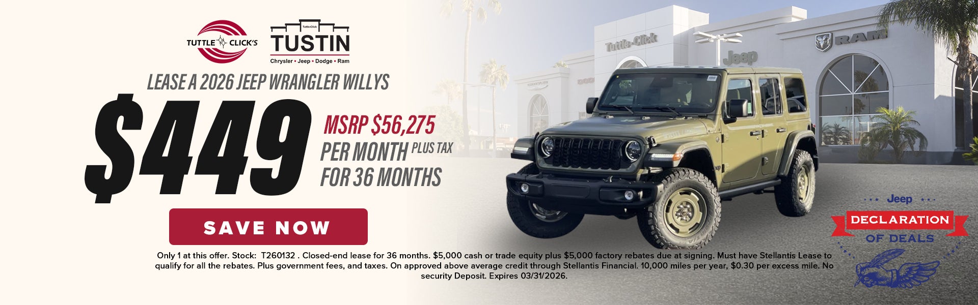 lease a 2026 Jeep willy in Tustin CA