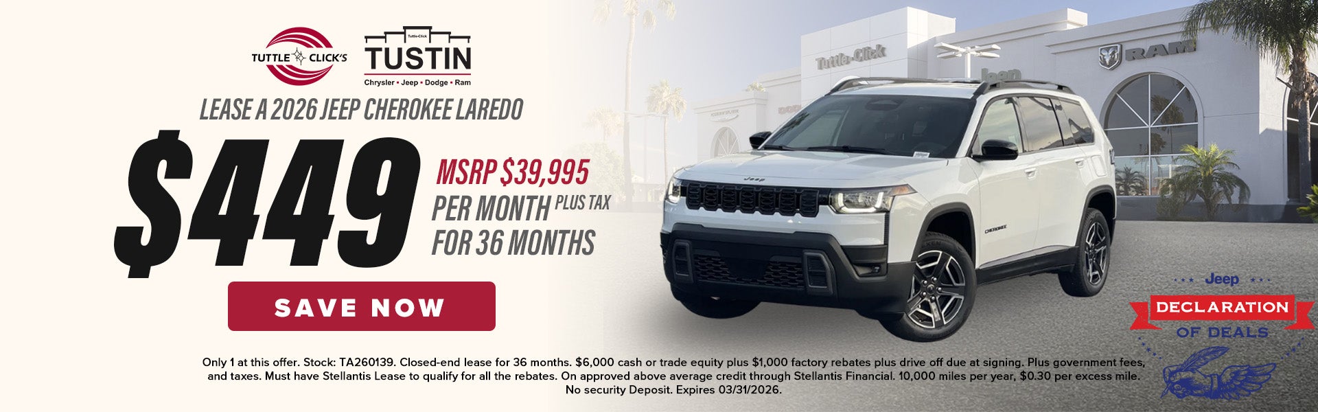 Lease a 2026 Jeep cherokee laredo